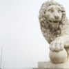 Lion statue near the bridge 